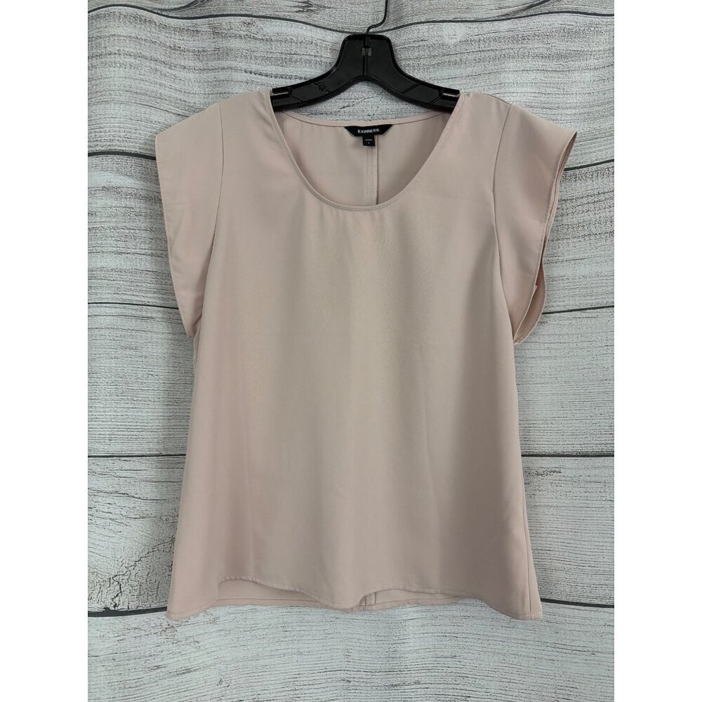 Express Blush Pink Flutter Sleeve Blouse Size S